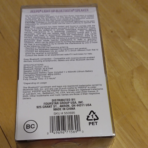 Peeps Light Up Bluetooth Speaker - Pink or Blue NWT - Picture 4 of 4